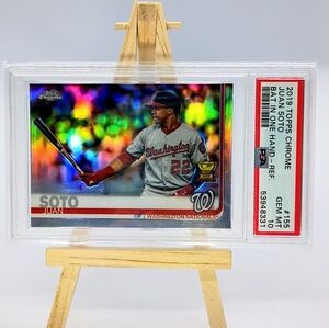 PSA Graded 10 Juan Soto Rookie Card Topps Chrome Refractor #155 2019